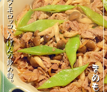 生姜風味☆豚肉とモロッコいんげんの炒め物